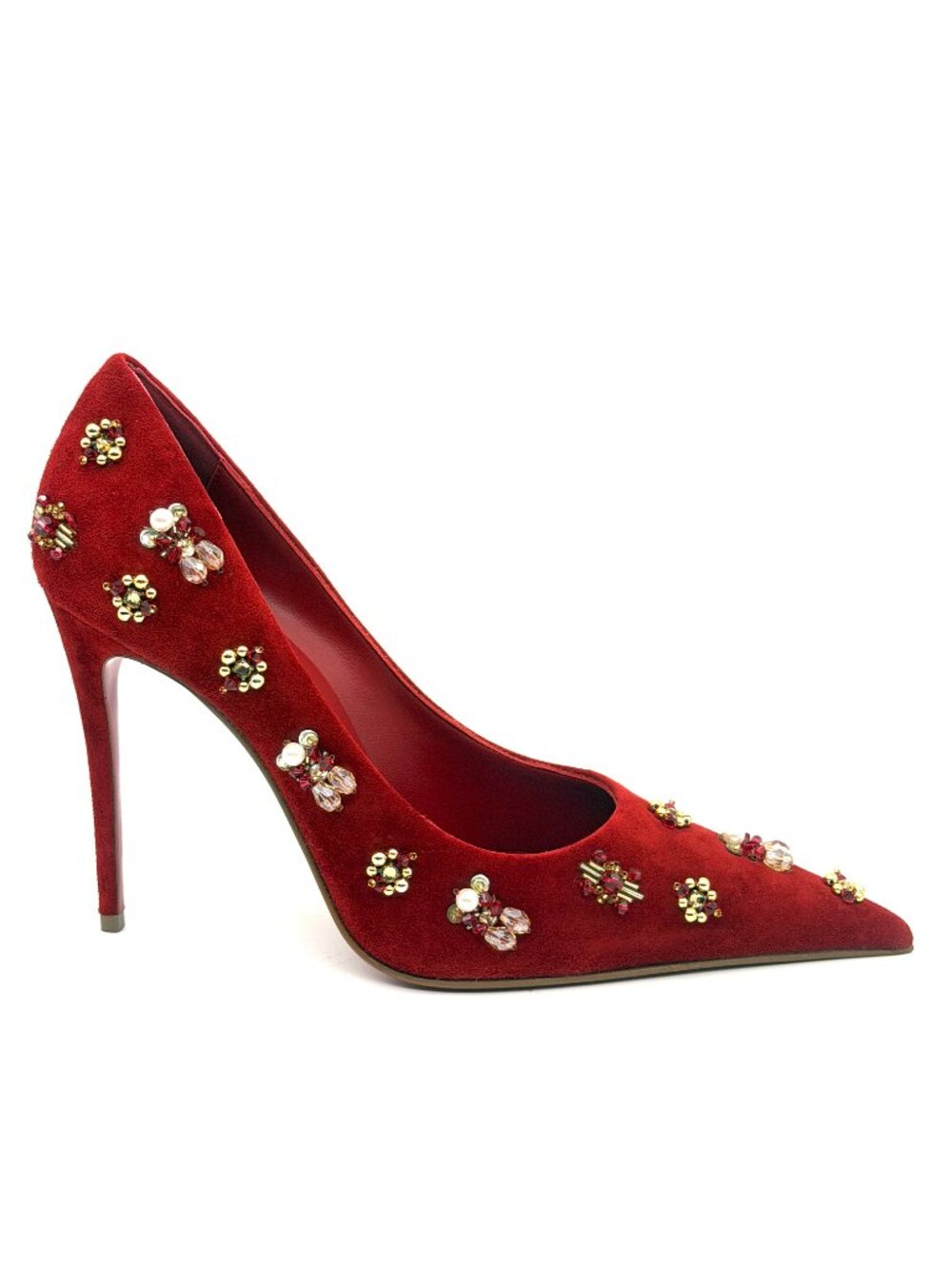Christian Louboutin MIX KATE 100 Embellished Beaded Suede Heels Pumps - Picture 9 of 15